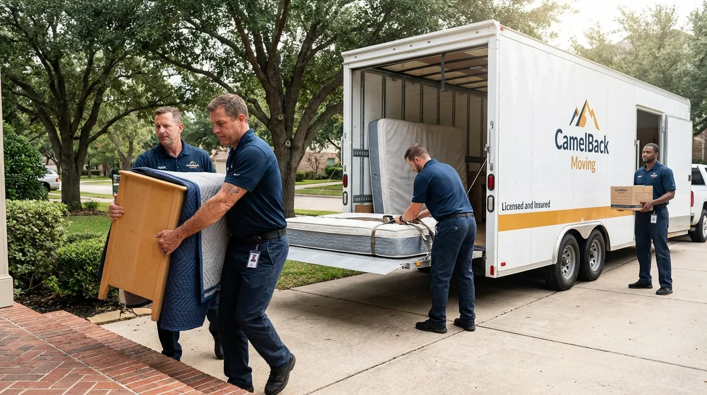 Crew loading residential truck for cross-state move from Stanhope, NJ